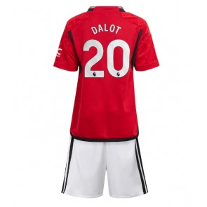 Manchester United Diogo Dalot #20 Hemmaställ Barn 2023-24 Kortärmad (+ Korta byxor)
